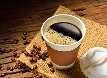 Hot coffee in to-go cups from a micro-market